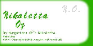 nikoletta oz business card